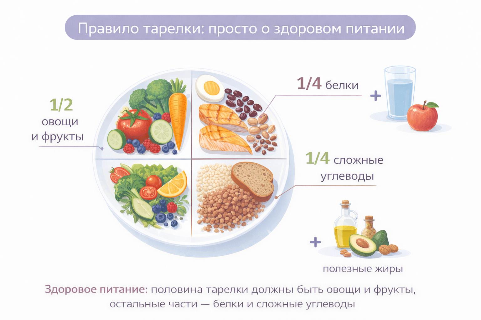 Правило тарелки: простой способ питаться сбалансированно без весов и подсчёта калорий