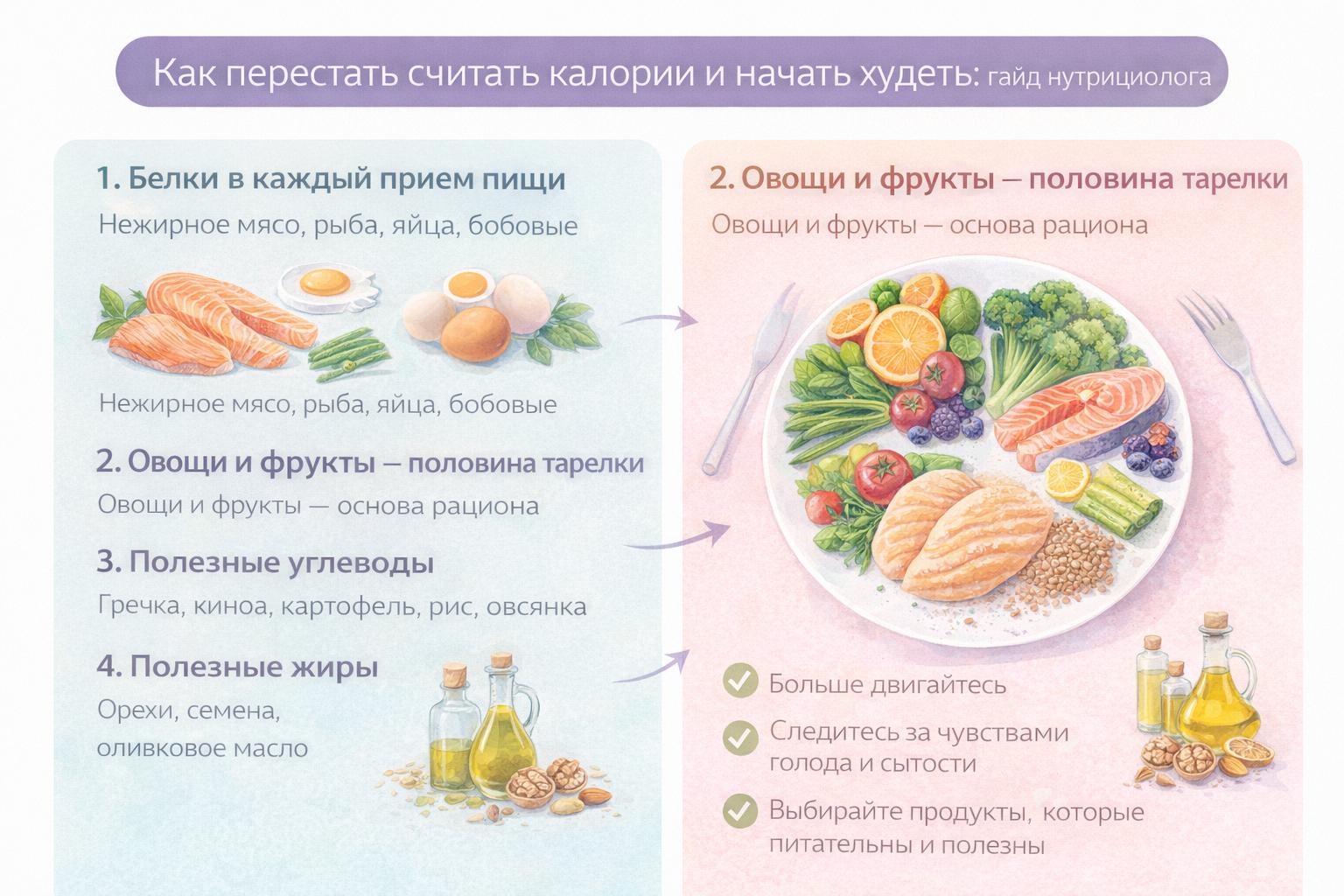 Как перестать считать калории и начать худеть: гайд нутрициолога